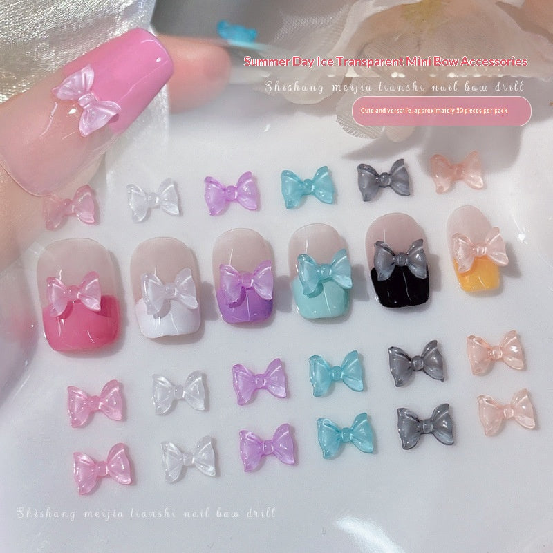 Accessoires d'art à clous en résine à arc transparent de 50 pièces