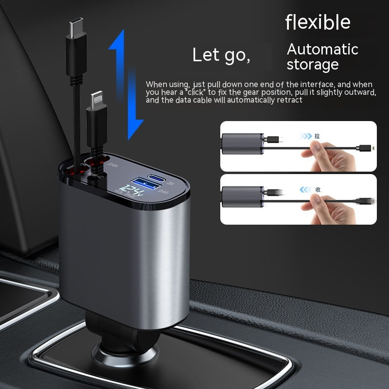 Affichage numérique Chargeur Adaptateur USB Cigarette Lighter One to Four