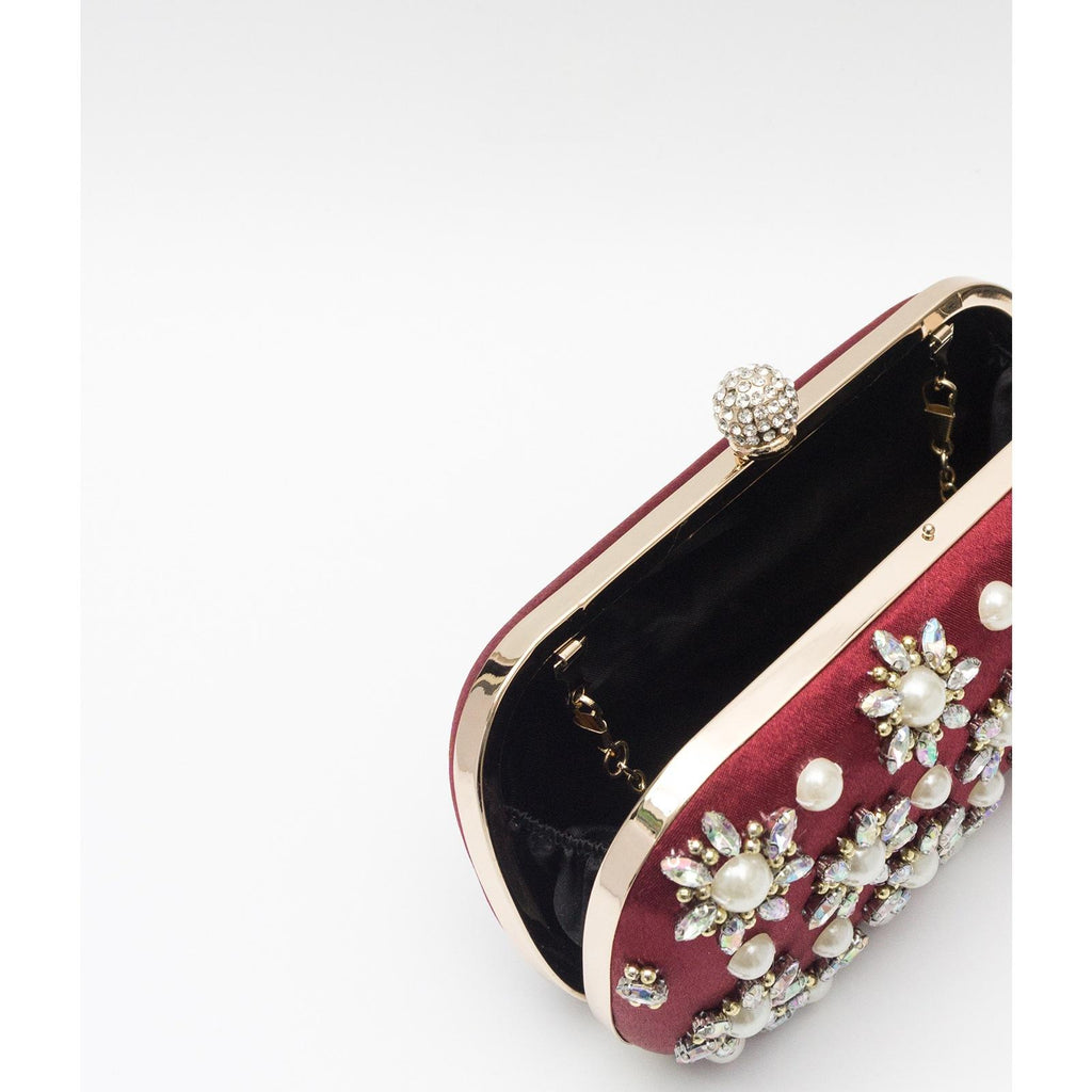 Pearl-Color Diamond Formal Evening Bag