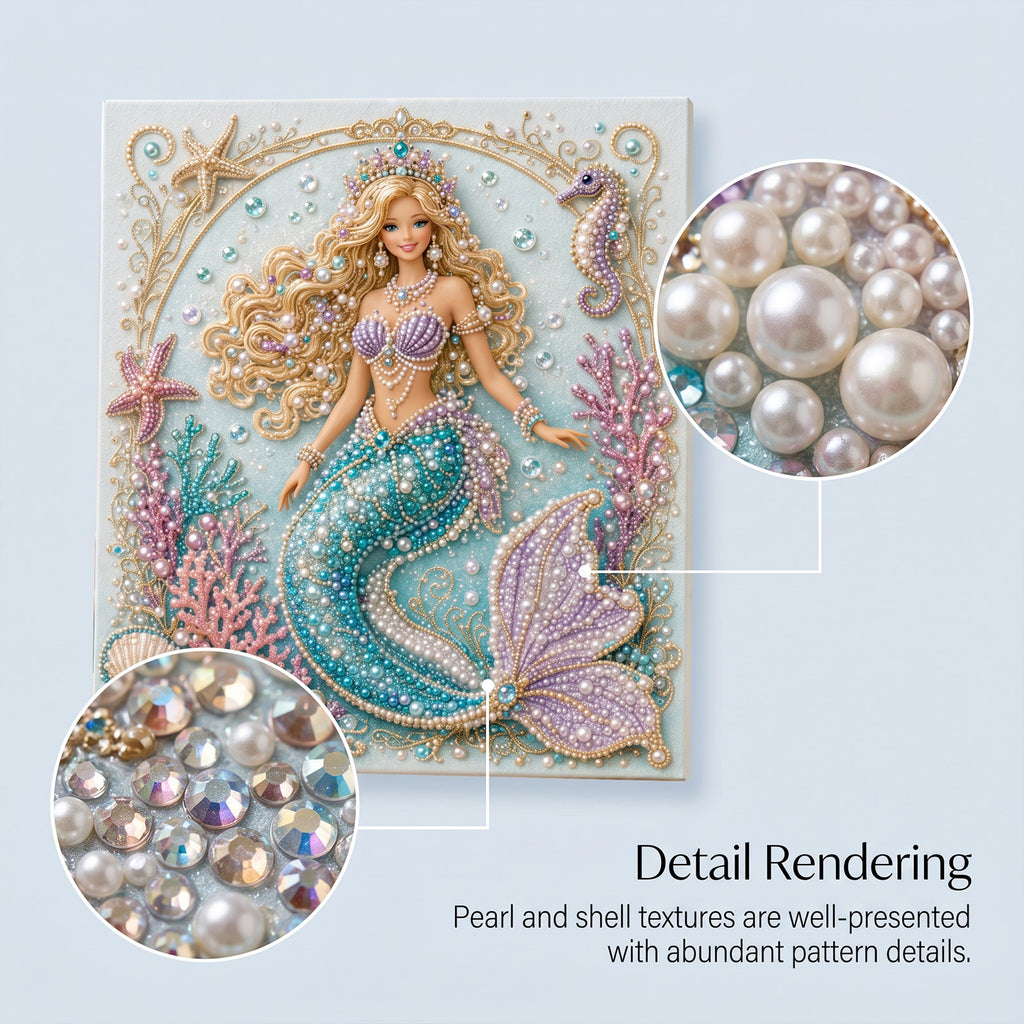 Peinture décorative de la sirène marine Pearl Strass