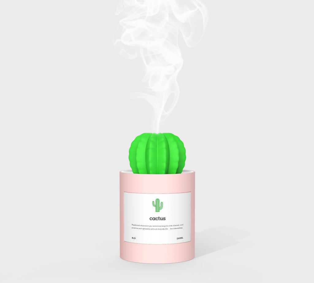 Air Humidificateur Soft LED lumière Cactus Ultrasonic Aroma Essential Oil Diffuseur pour la voiture de maison