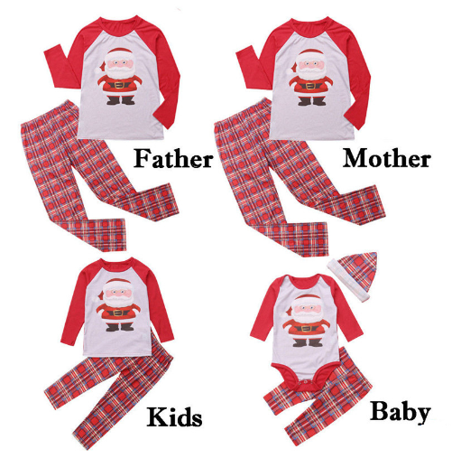 Costume de Noël Style européen et américain Pantalon en Plaid imprimé Père Noël