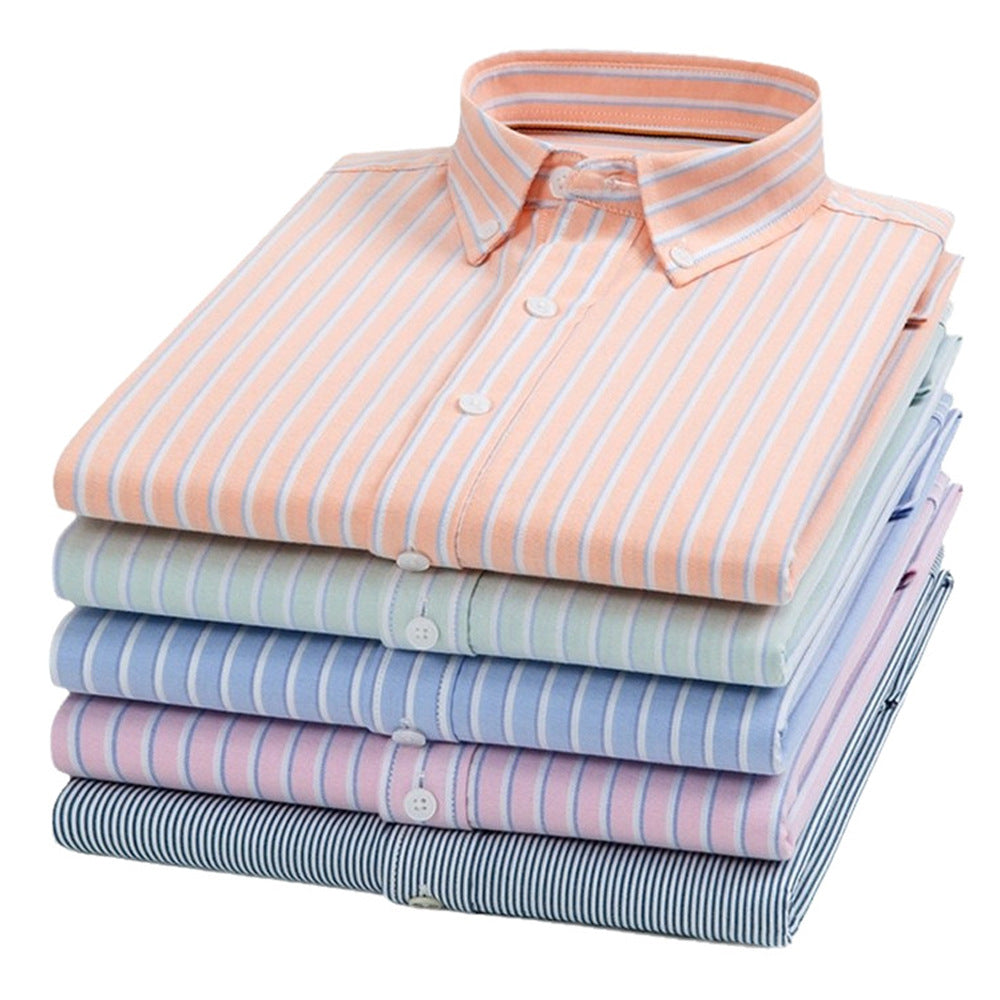 Chemise en coton à manches longues rayée pour hommes