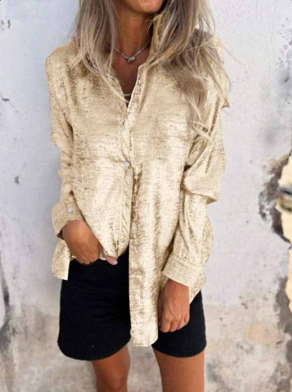 Chemise à manches longues satinée
