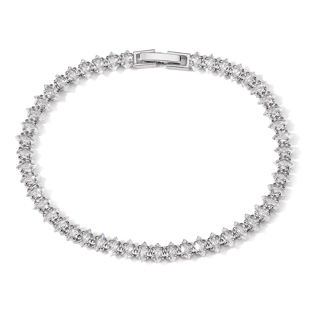 Femmes Rainbow Triangular Cubic Zirconia Bracelet de tennis