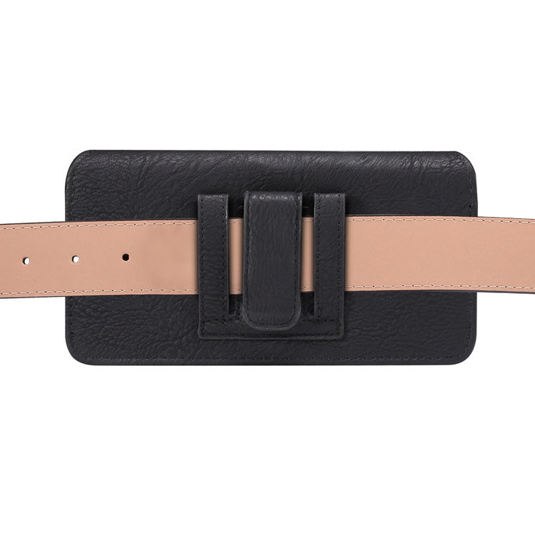 Buckle Waist suspendu sac de téléphone mobile en cuir ceinture horizontale