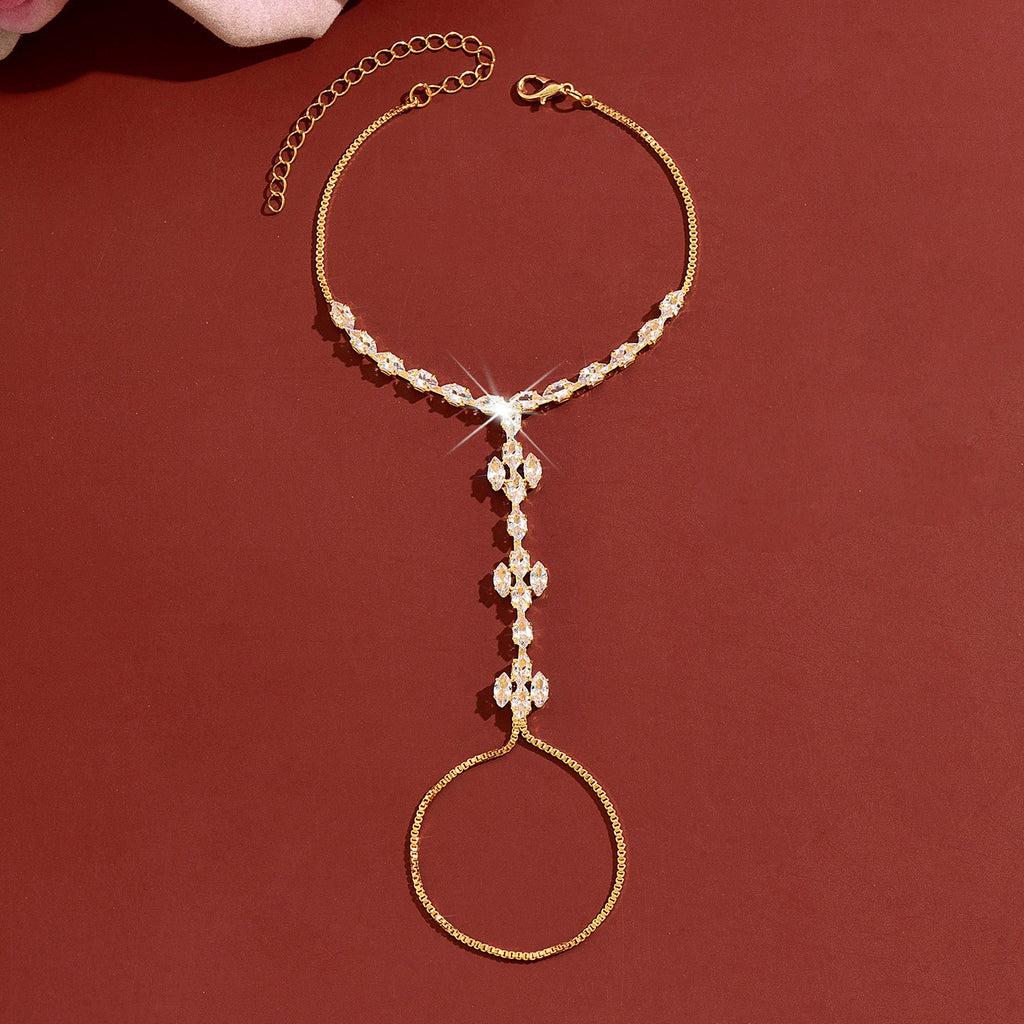 Bracelet de fleurs Zircon en cristal simple et écologique pour les femmes