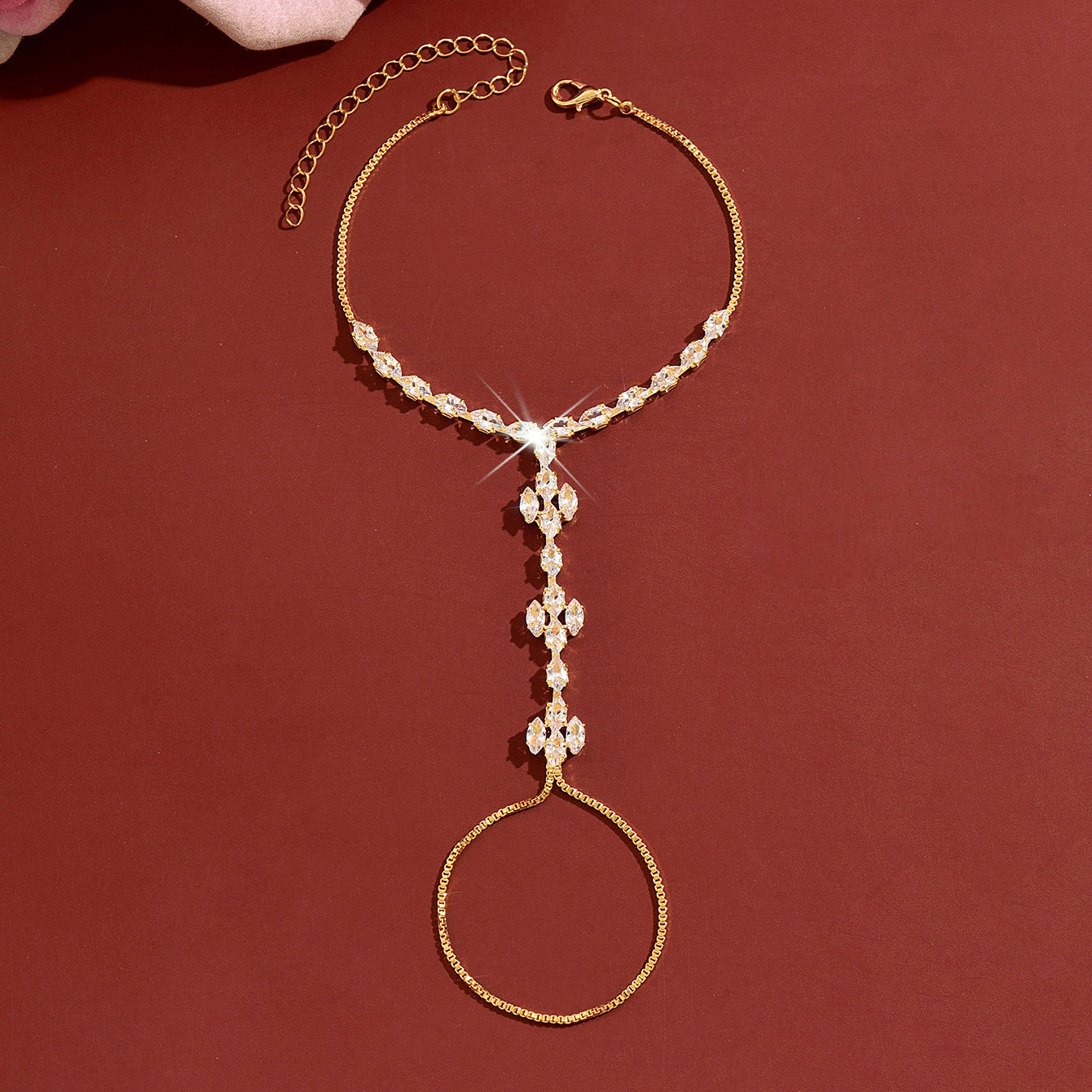 Bracelet de fleurs Zircon en cristal simple et écologique pour les femmes