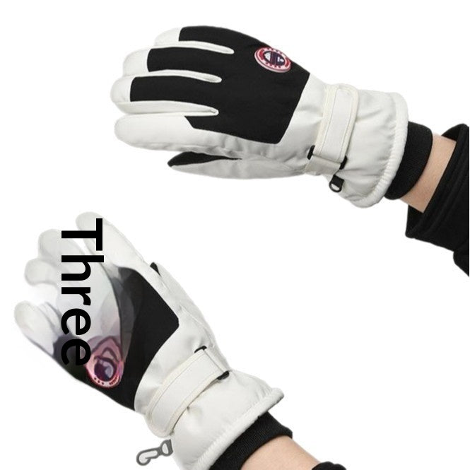 Gants de ski à écran tactile thermique doublés de polaire d'hiver