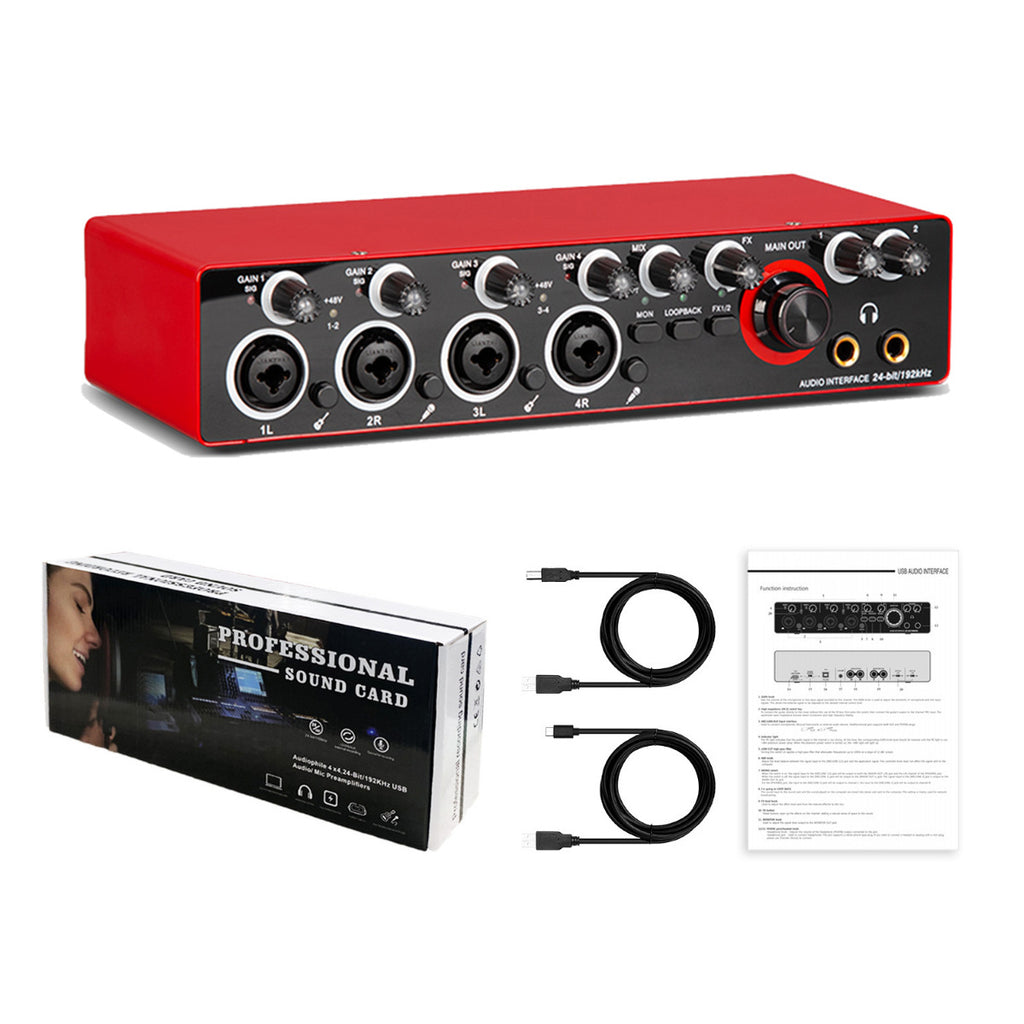 Carte de son d'enregistrement d'ordinateur professionnel 4 voies Petite externe sans conducteur Live Mixing Tu