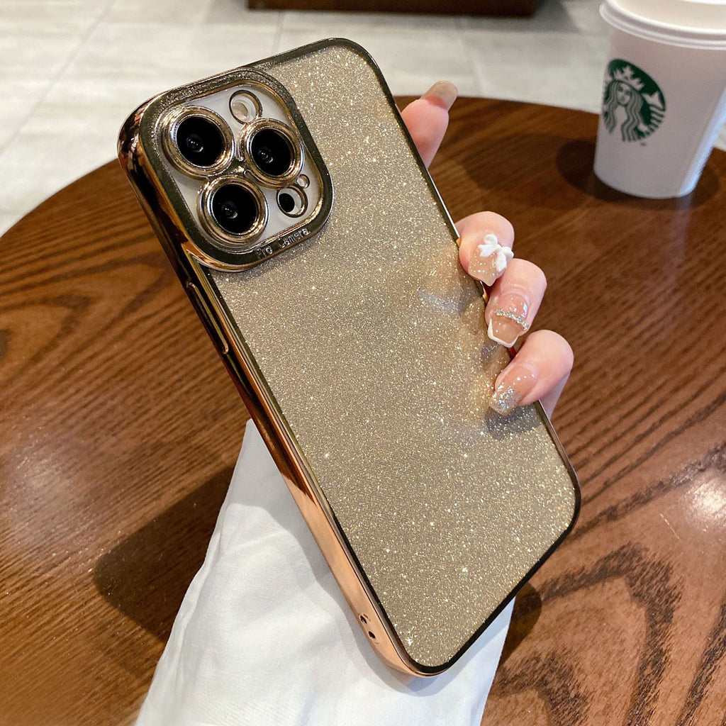 Étui téléphonique à glitter rectiligne