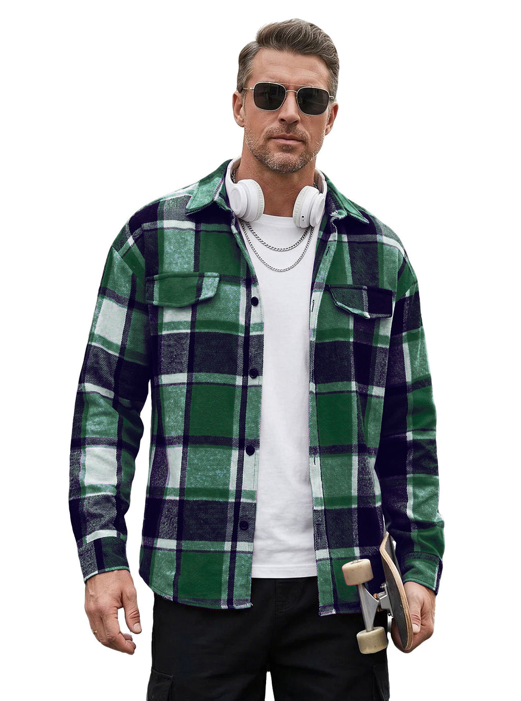 Chemise en cuir brossé vintage homme
