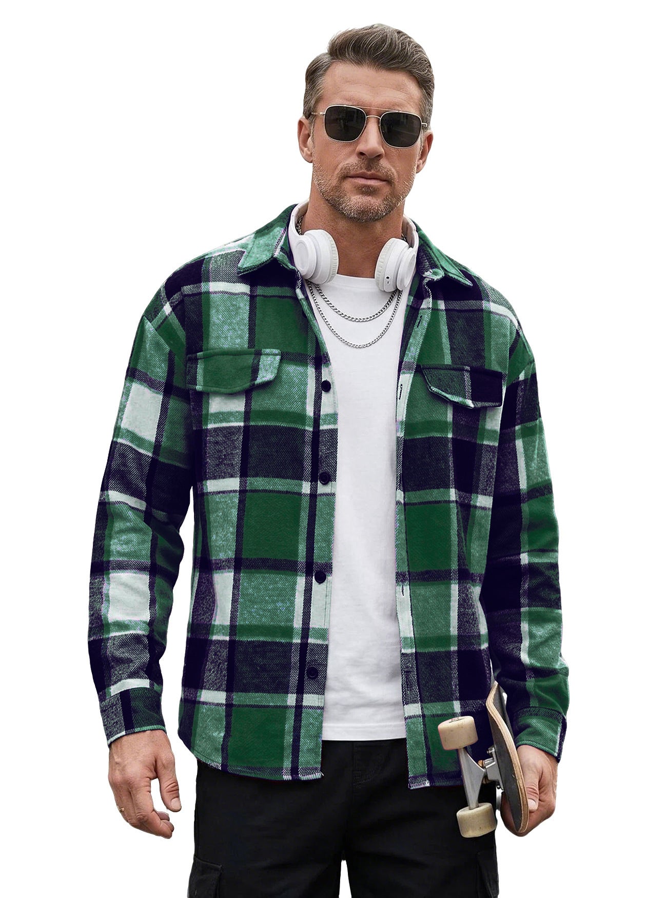 Chemise en cuir brossé vintage homme