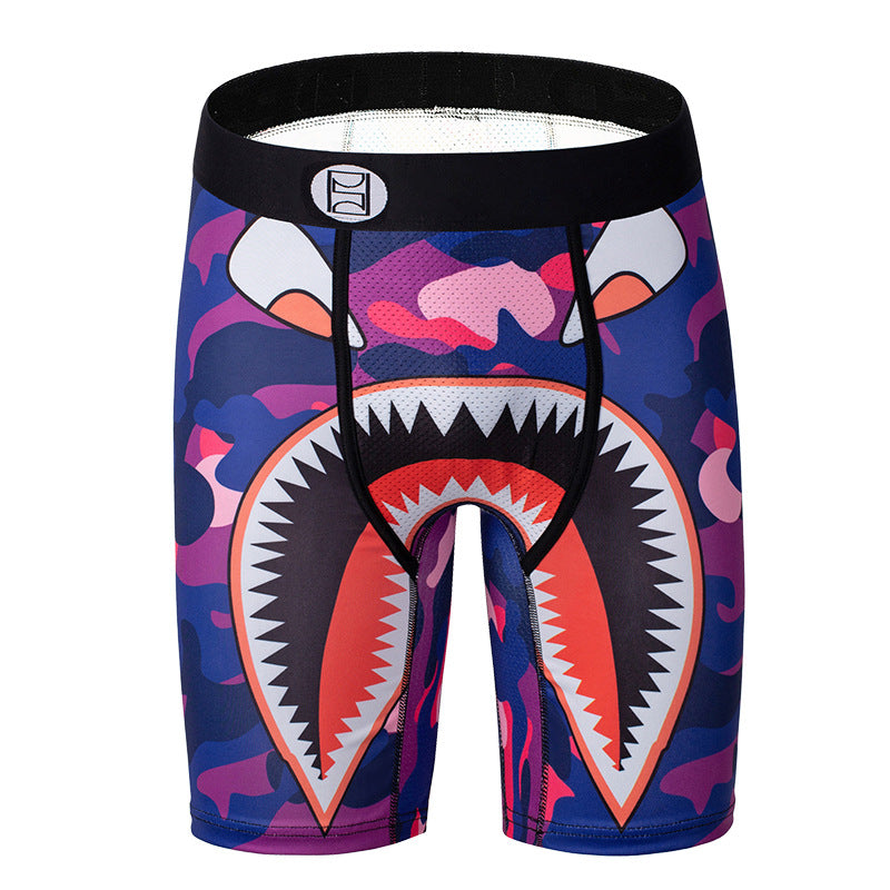 Caricature imprimé garçons Boxers hommes sports sous-vêtements