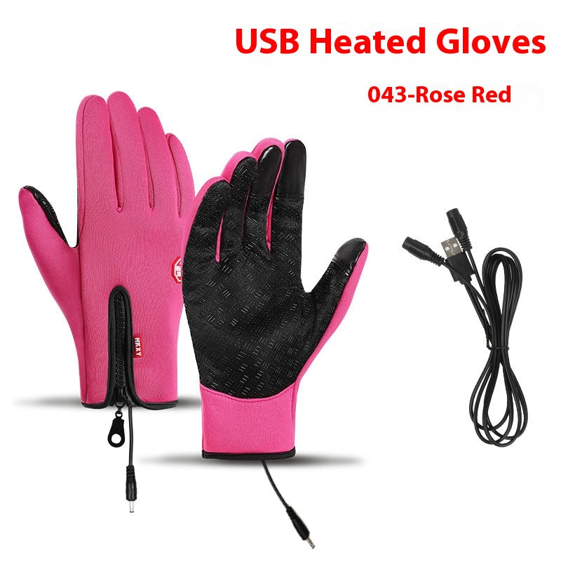USB Chauffage électrique Gants de chauffage Winter Outdoors Sports Ski Warm Imperméable