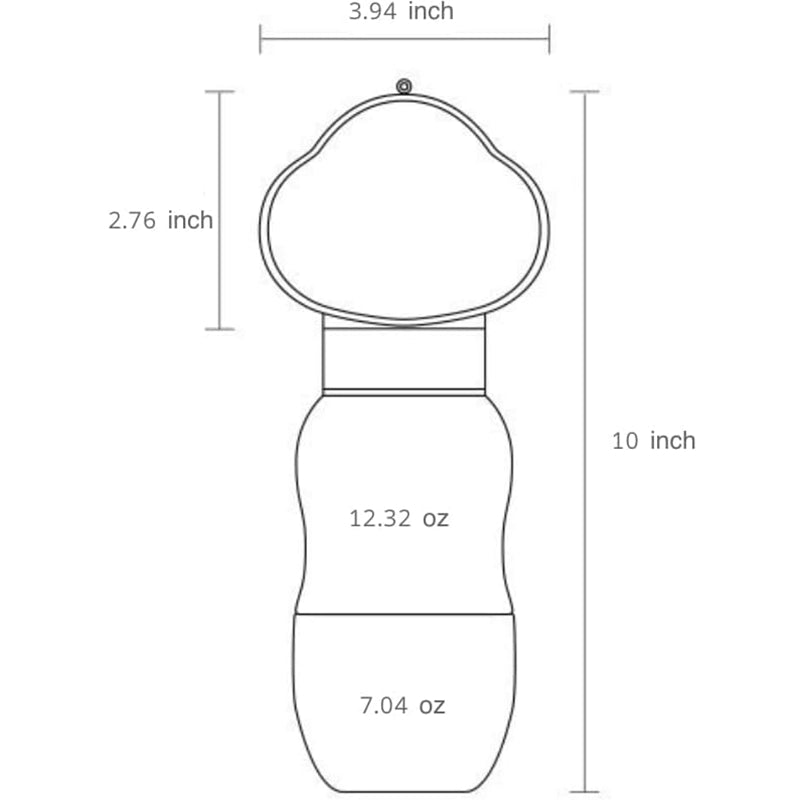 Bouteille d'eau pour chien pour l'extérieur Portable Companion Cup en plastique Bouteille d'eau Marche pour chien W