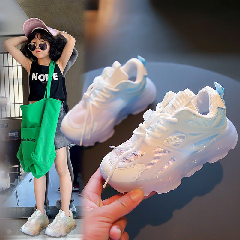 Boys and Girls Breathable Mesh Glow-in-the-dark Shoes