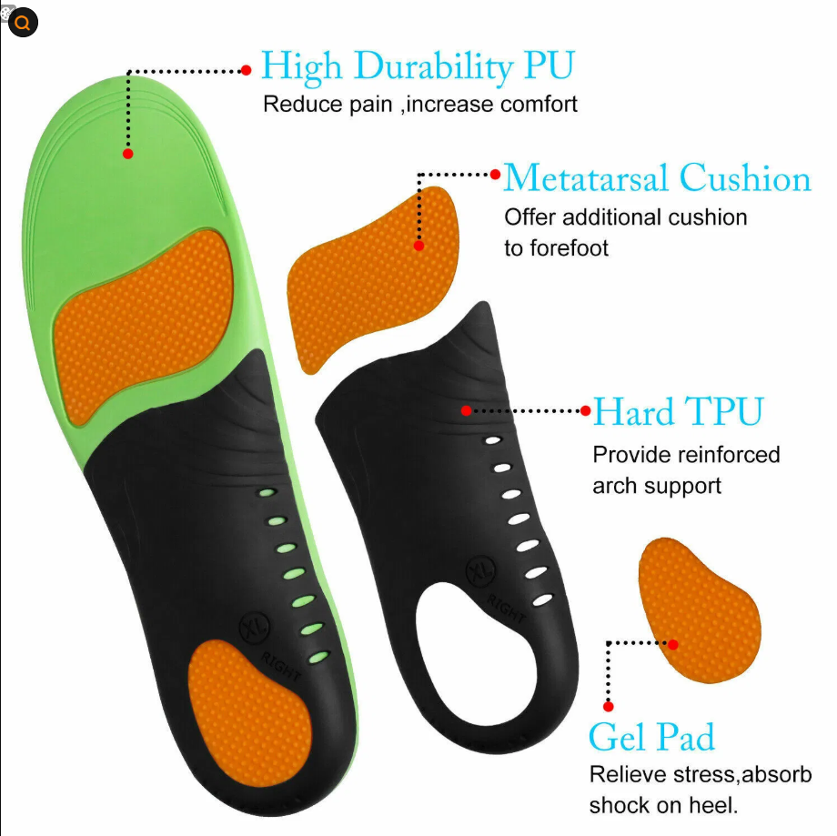 Semelles de chaussures orthèse Inserts Pieds plats Haute Arche Support pour la fasciite plantarienne