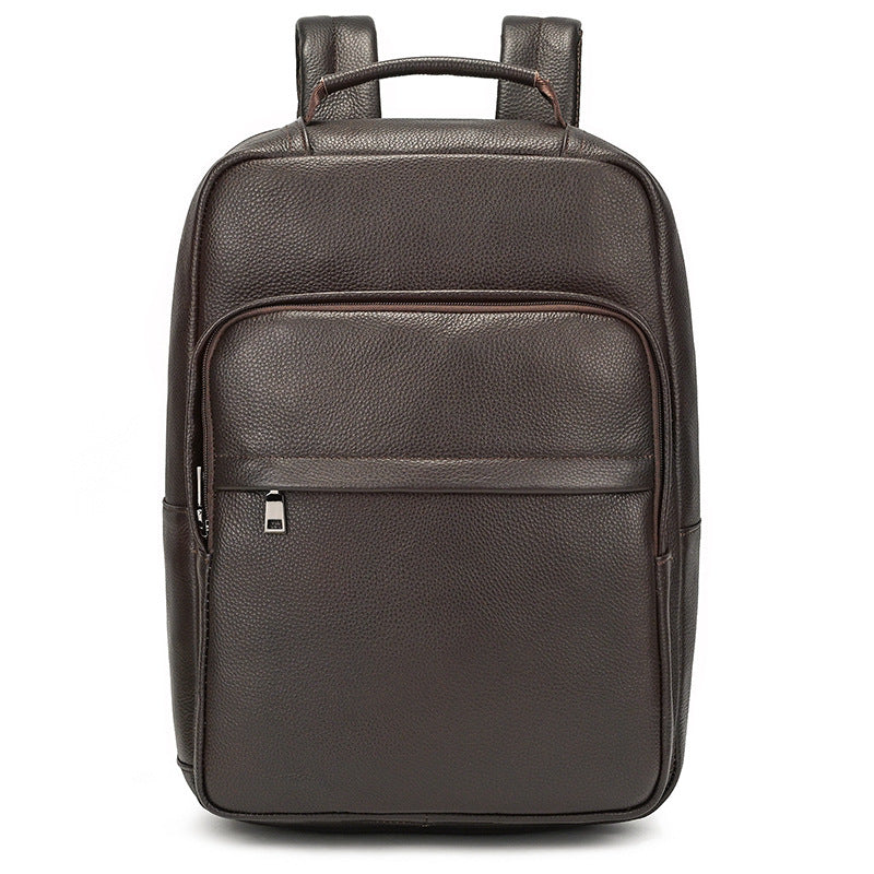 Homme S véritable sac à dos en cuir Style de navette de cowhide
