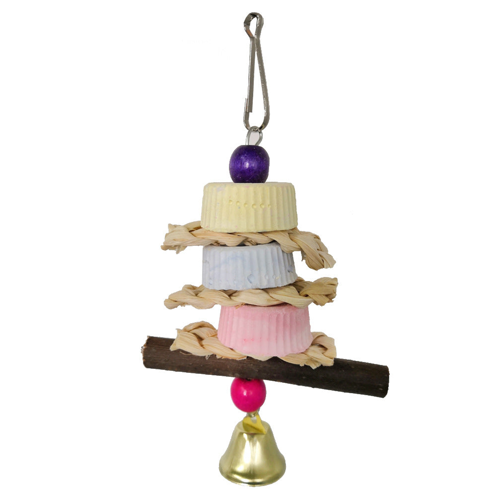 Parrot Supplément de calcium Bite Grinding Stone Bite String Paille de maïs Jouet de musc