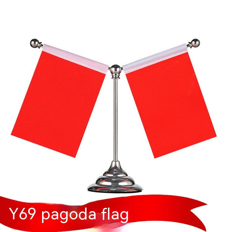 Car Dashboard Telescopic Rod Decoration Office Red Flag