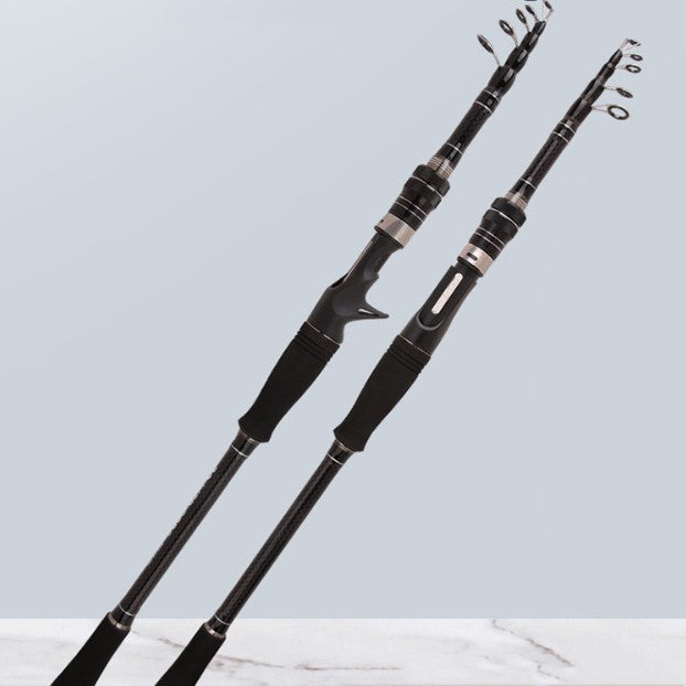 Carbone télescopique ultra léger section courte portable droit tige de pêche Shank