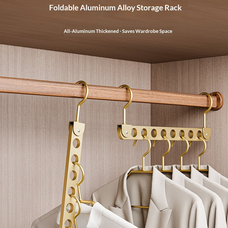 Accessoires en alliage d'aluminium pliable multifonction avec huit crochets à usage domestique