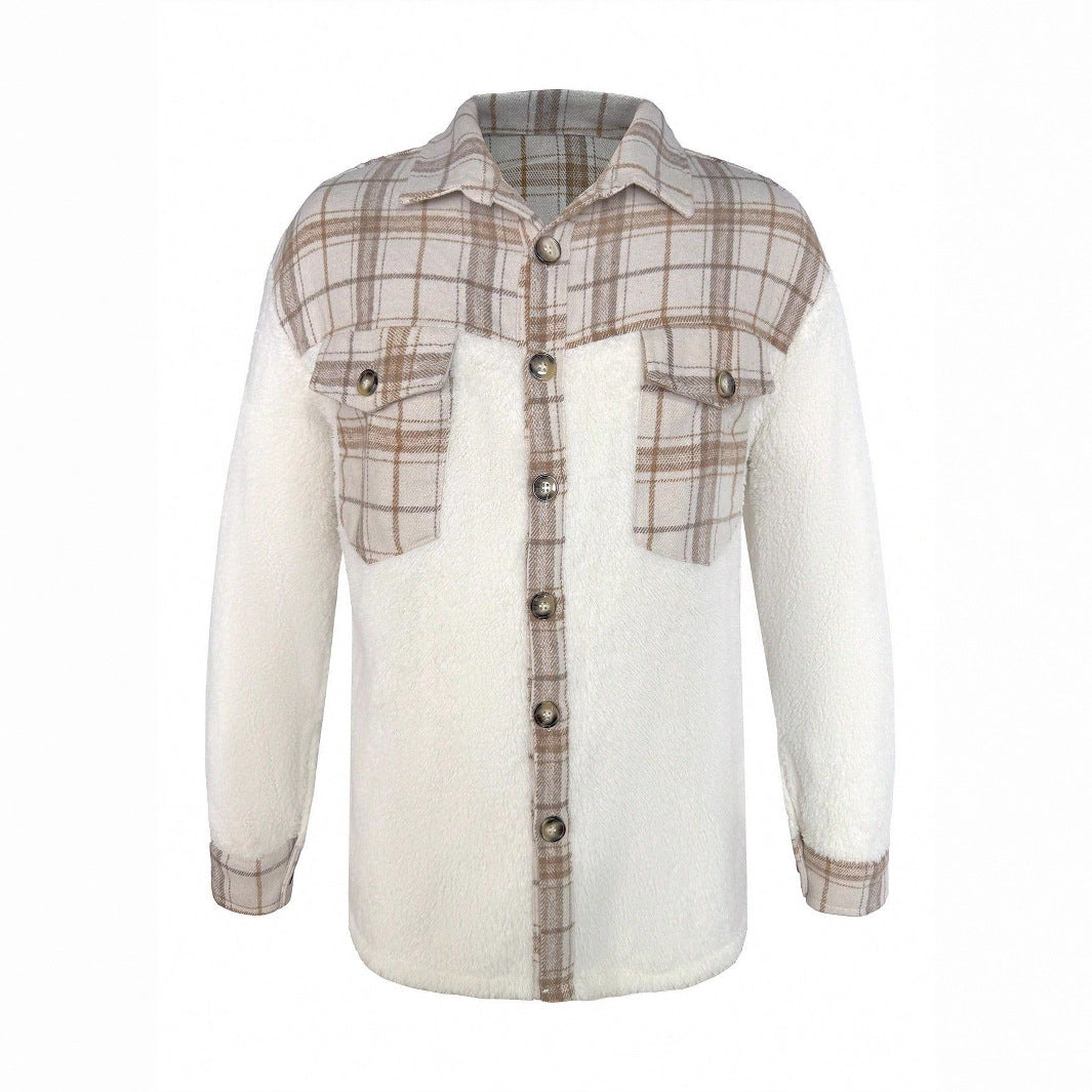 Veste de patchwork en peluche pour hommes