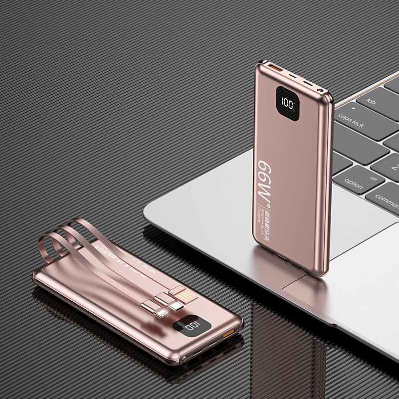 PD66W Fast Charging Power Bank 20000mAh High Capacity with Cable Mobile Power Supply