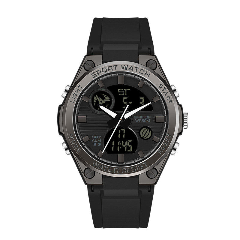 Homme double affichage étanche couple lumineux montre électronique de sport