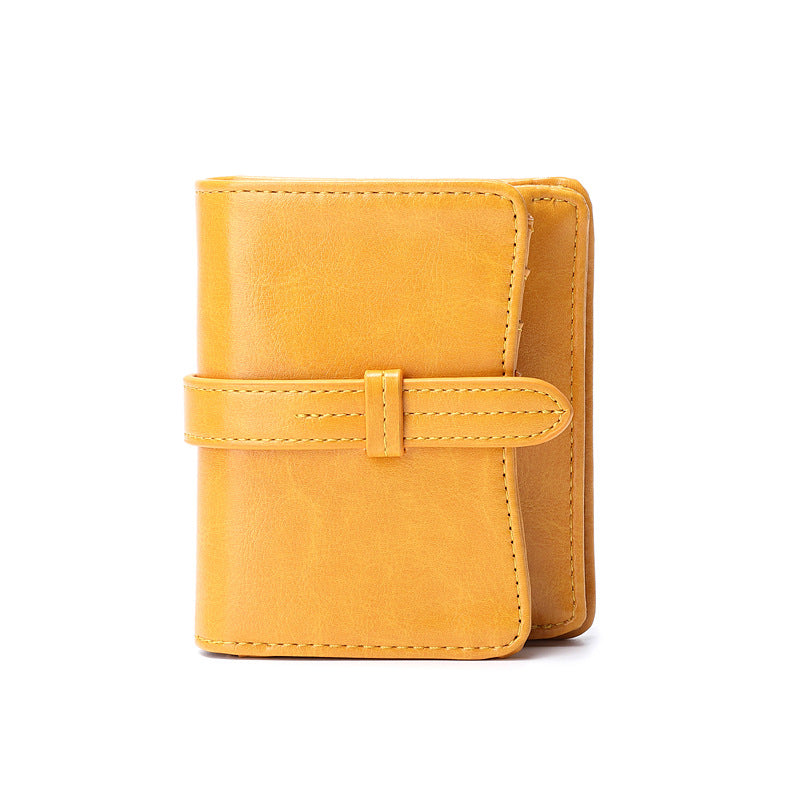 Porte-monnaie femme courte rétro étudiant pièce de la mode de la Purse tout-match Wallet Card Clamp
