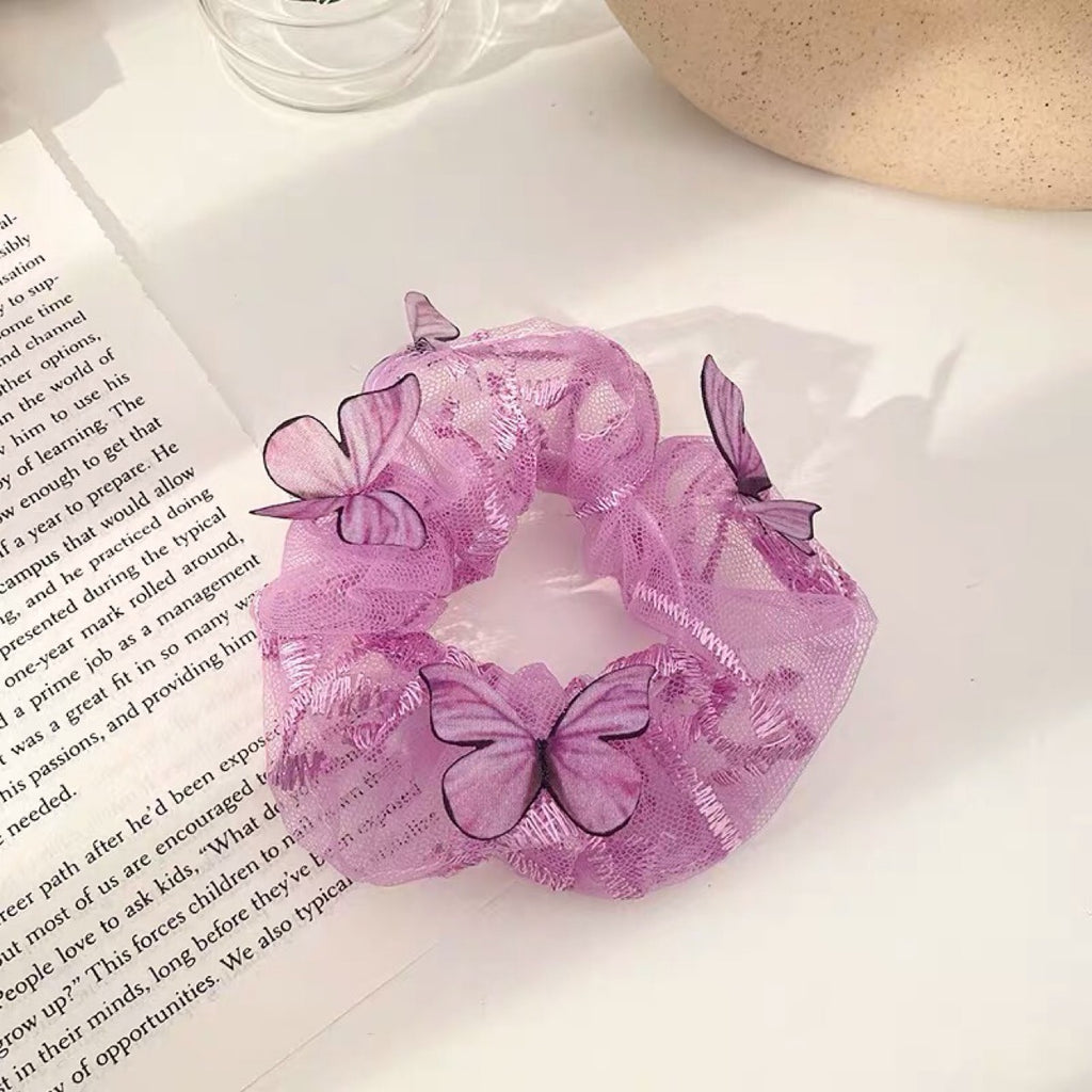 Accessoires de Cheveux de Butterfly pour femmes Mesh Pig Intestine Ring
