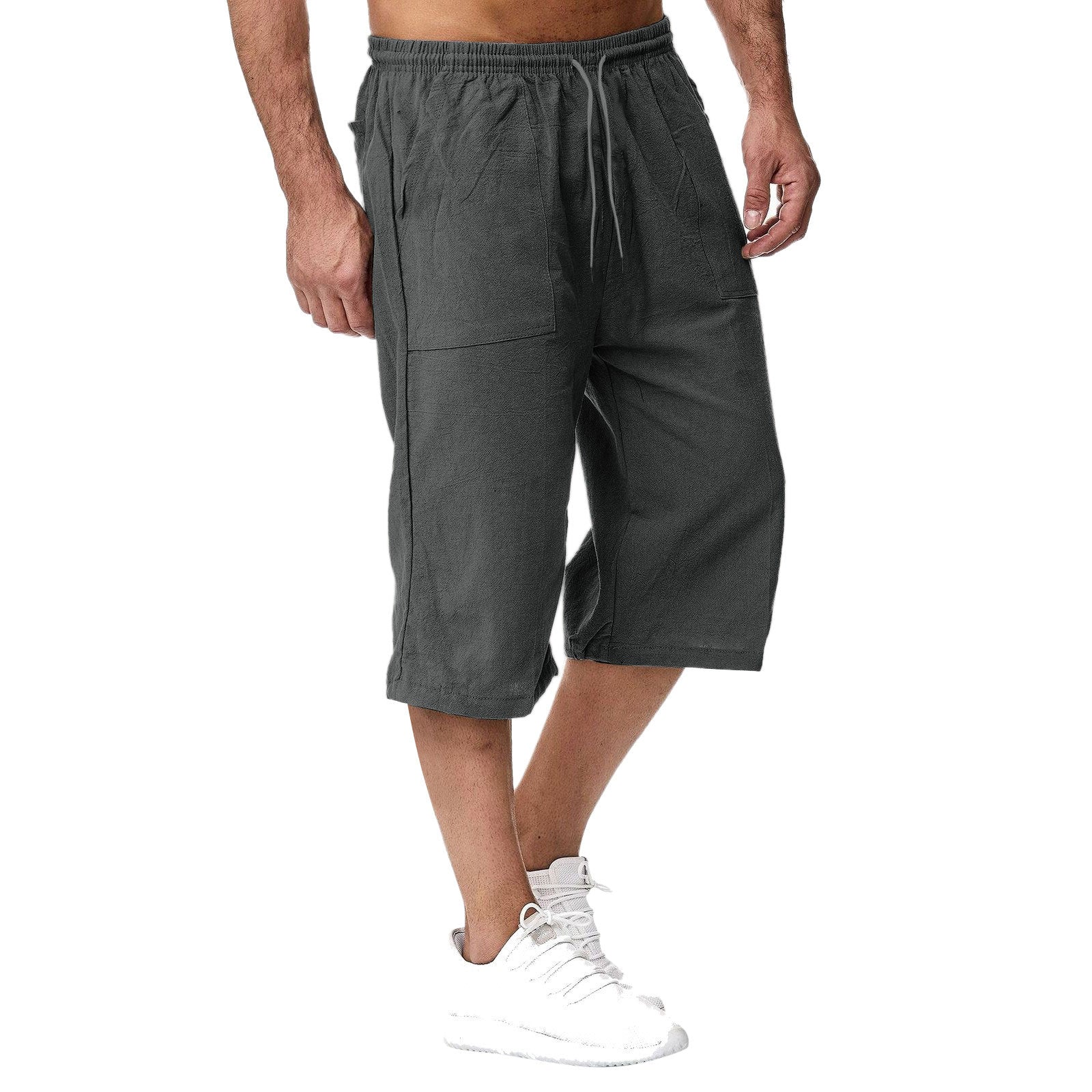 Amazon Europe and America Men's Casual Cotton-Line Sports Pantalons Été Cotton-Line Cropp