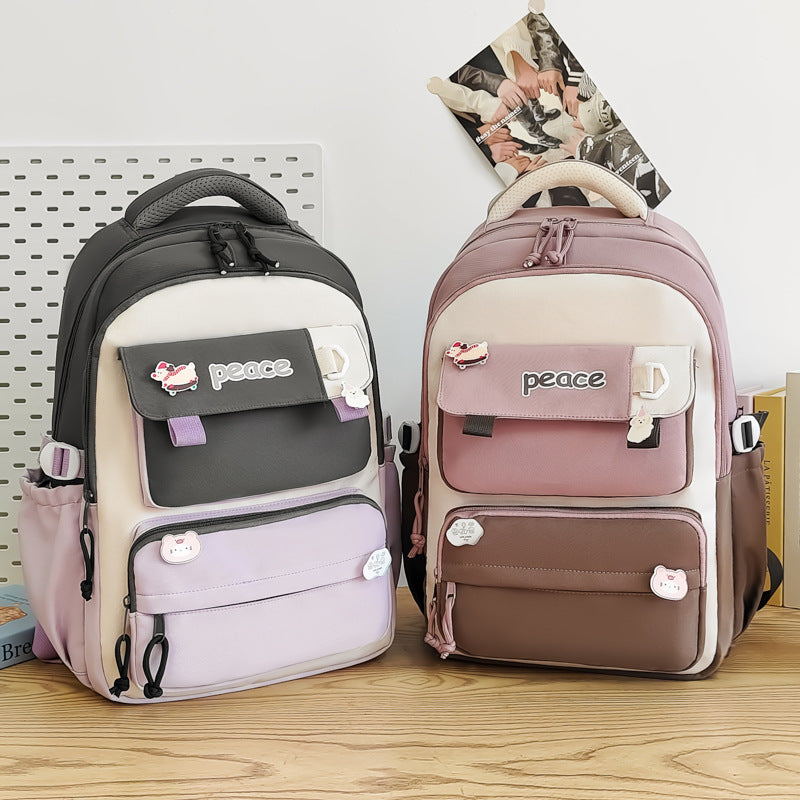 Sac d'école simple et léger de grande capacité pour femmes