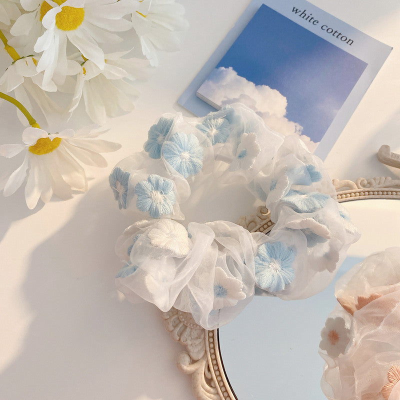 Flower Tie Hair Ring Organza Head Rope Accessoires de cheveux pour filles