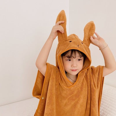 Serviette de bain à capuche de lapin