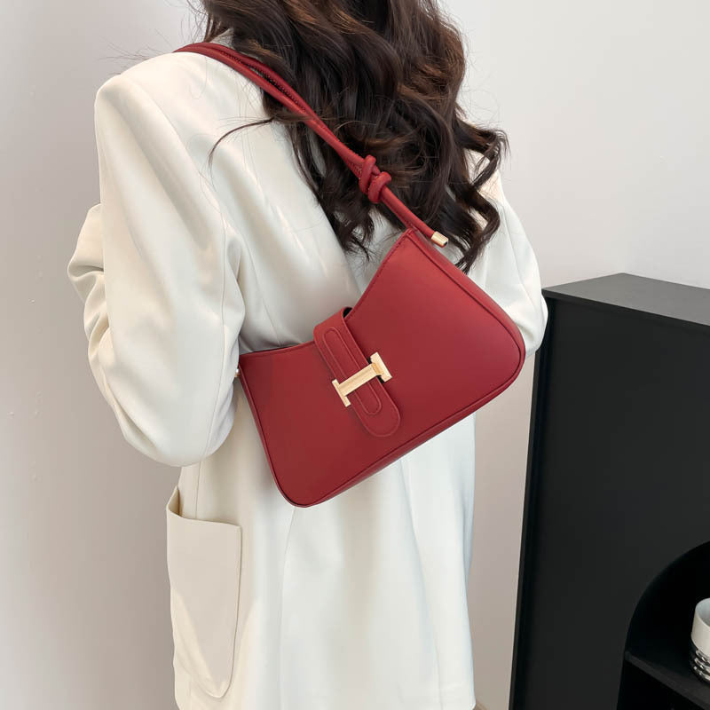 Femmes Minimalist Textured-design Sac à sous-bras à épaule unique