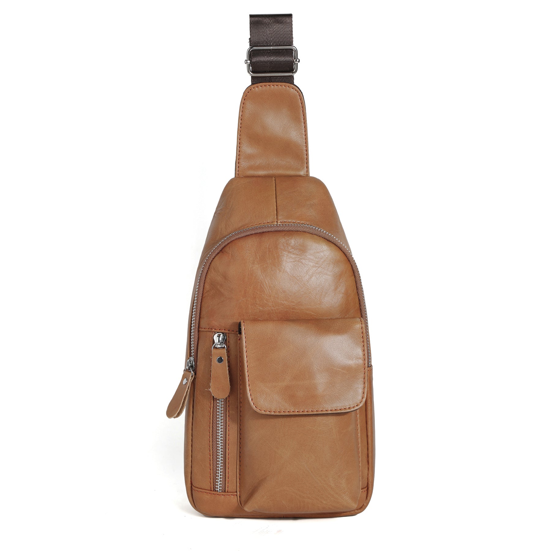 Premier-Layer Cowhide Retro véritable sac de poitrine en cuir