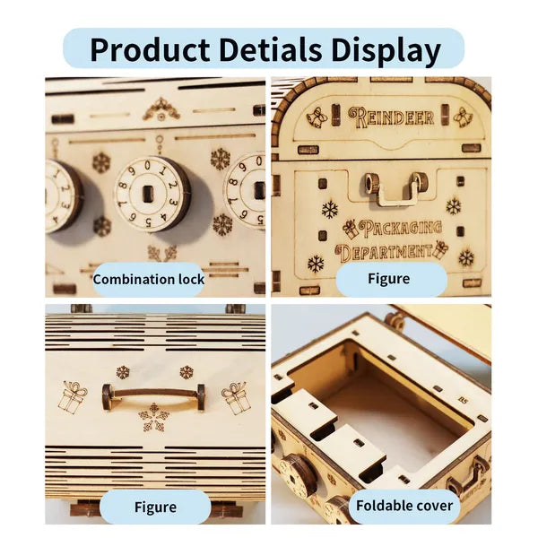 3D Puzzle en bois bricolage Boîte au trésor Modèle de construction Kits Cerveau Projets pour adultes Chri