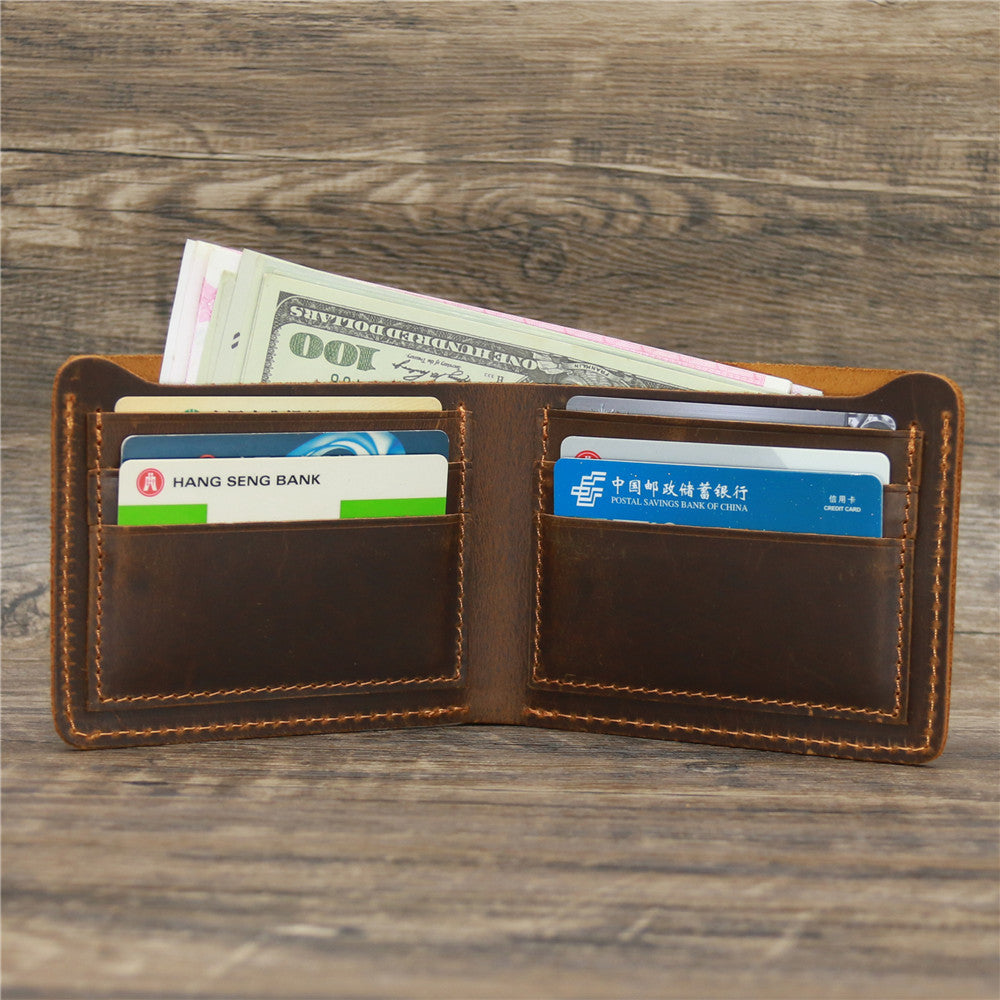 Crazy Horse en cuir pour hommes Wallet European and American Retro