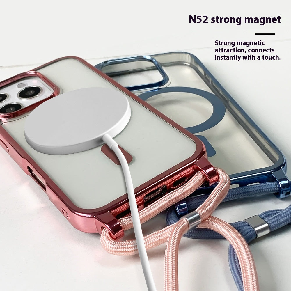 Boîtier de protection pour téléphone magnétique Lanyard