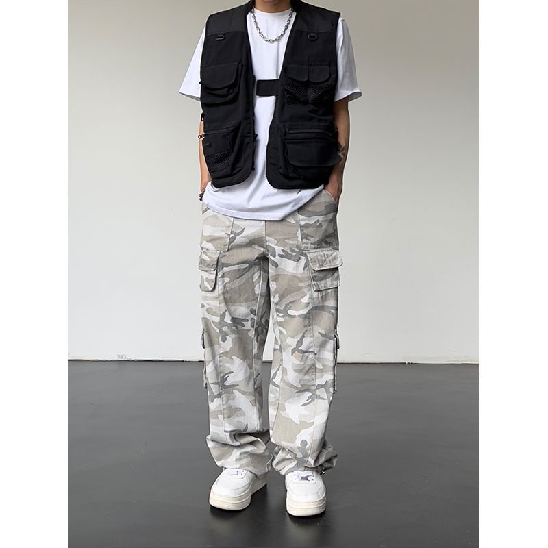 Straight Slimming Draping High Street Pantalons American Street