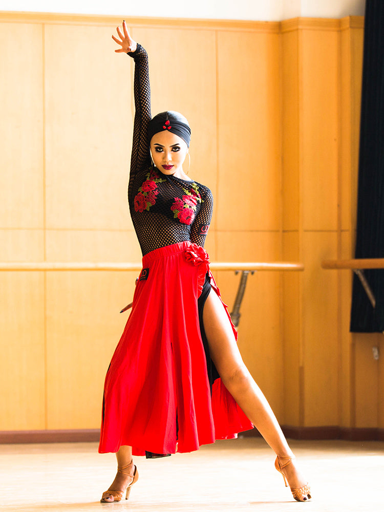 Sexy Ballroom Latin Competition Robe Cha cha Rumba Tango Latin Dance Jupe