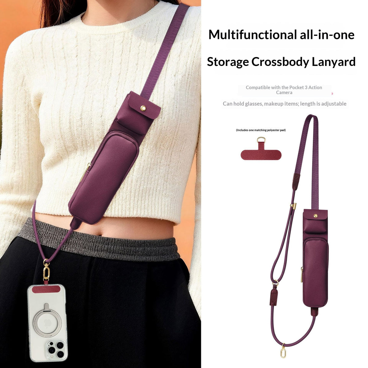 Outdoor Anti-loss Multi-fonctionnel Large Flat Lanyard