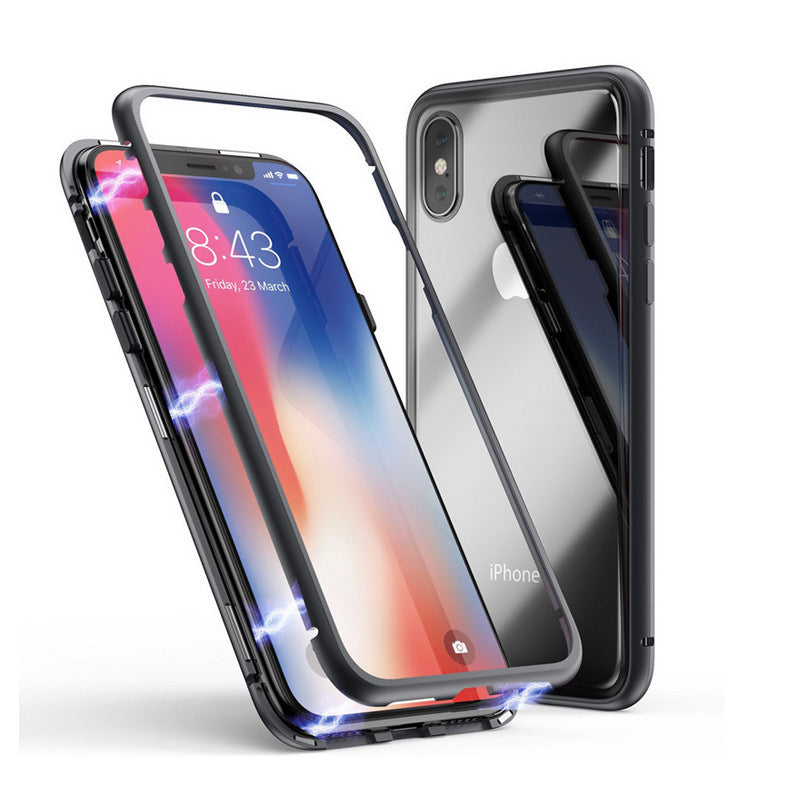 Couverture de protection pour téléphone mobile magnétique en verre monoface