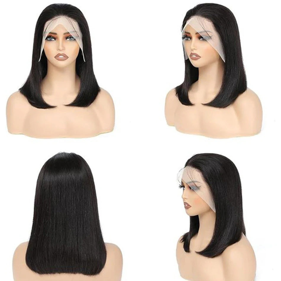 13x4 Droit Bob cheveux humains brésiliens 200 Densité Perruque