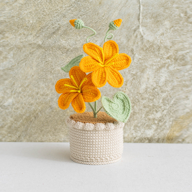 Bouquet en pot tissé à la main