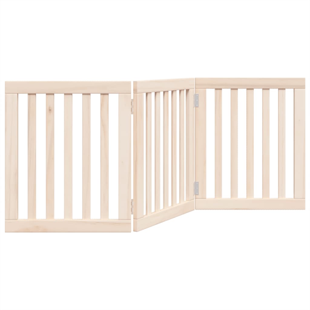 Foldable 3-Panel Dog Gate 150 cm Poplar Wood
