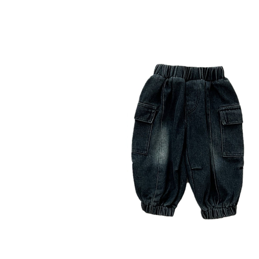 Pantalons de style coréen Trendy Stitching Cargo Jeans