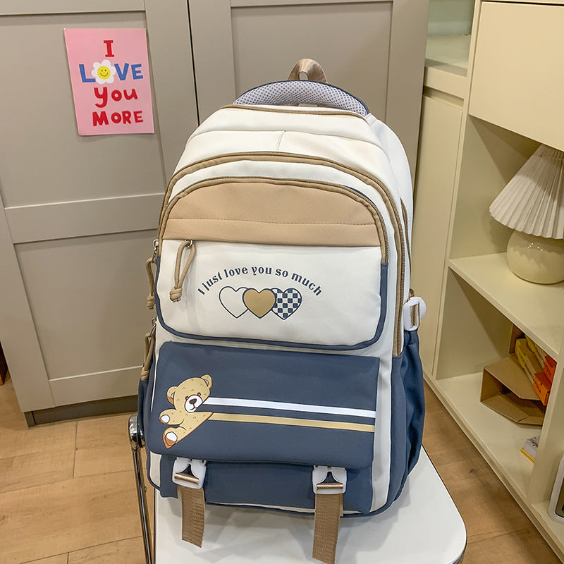 Étudiante Portable Burden Alléviation collège lycée fille grande capacité sac à dos